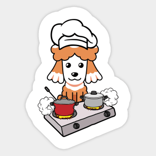 Funny poodle is cooking Sticker